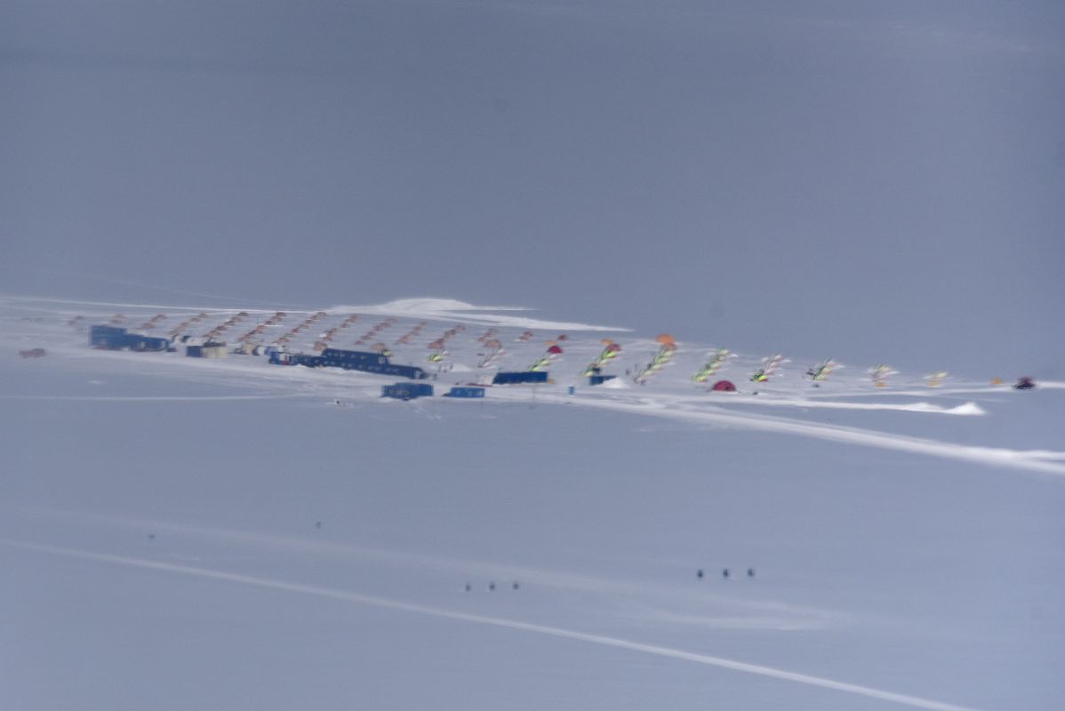 03A Union Glacier Camp Antarctica From Airplane Flying To Mount Vinson Base Camp